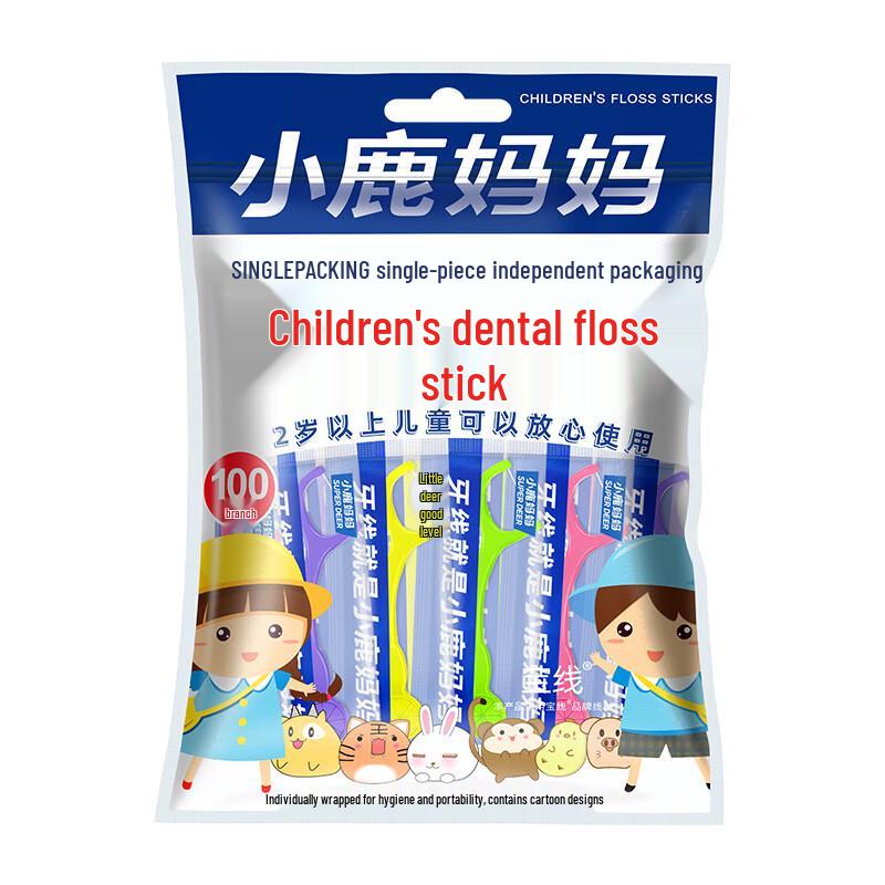 

Deer Mother Kids Individual Dental Floss Picks, 100 Count