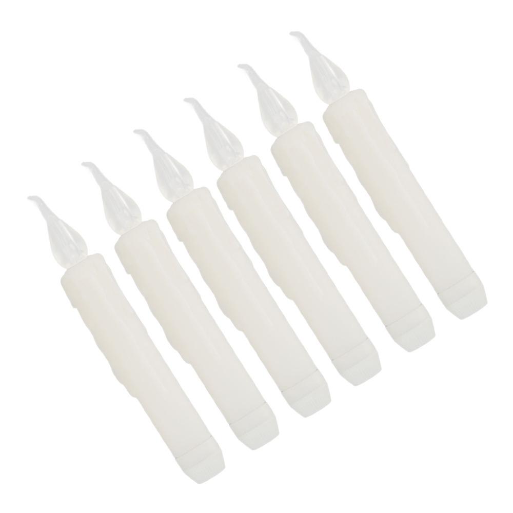 6 Pcs Reusable LED Taper Candles Smokeless Candle Lights Elegant Taper Candles  Wedding Centerpieces