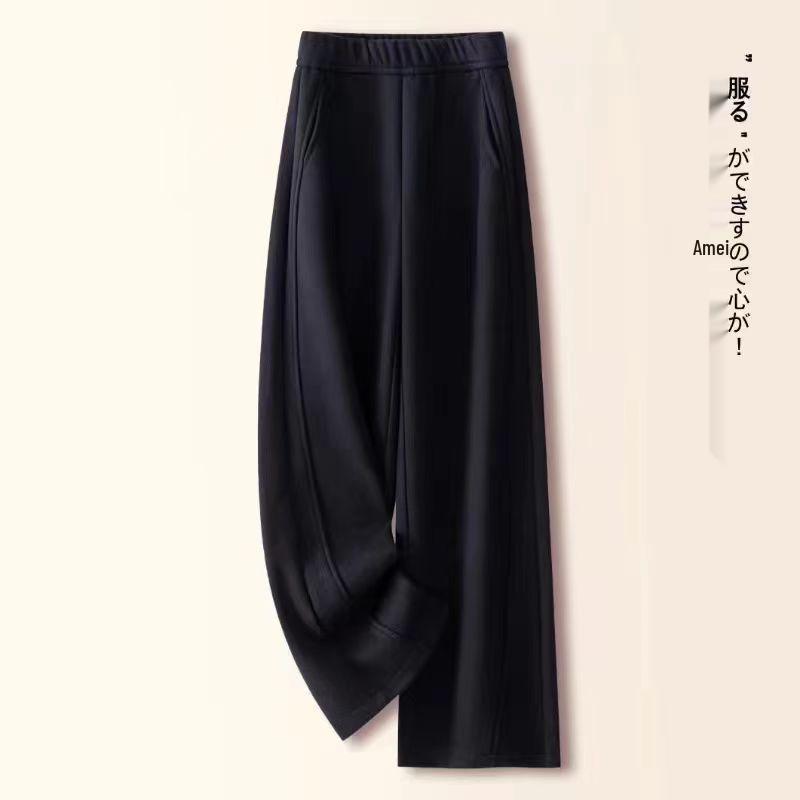 

Women s Thickened Glutinous Rice Curved Knife Pants - Fluffy, Comfortable, Casual Straight-Leg Banana Pants for Autumn/Winter 2025. M