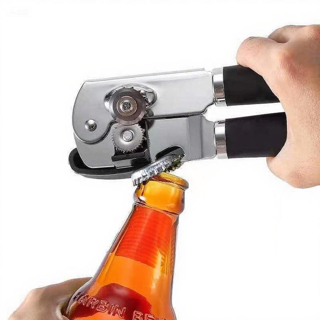 Multifunctional Stainless Steel Can Opener with Comfortable Handle