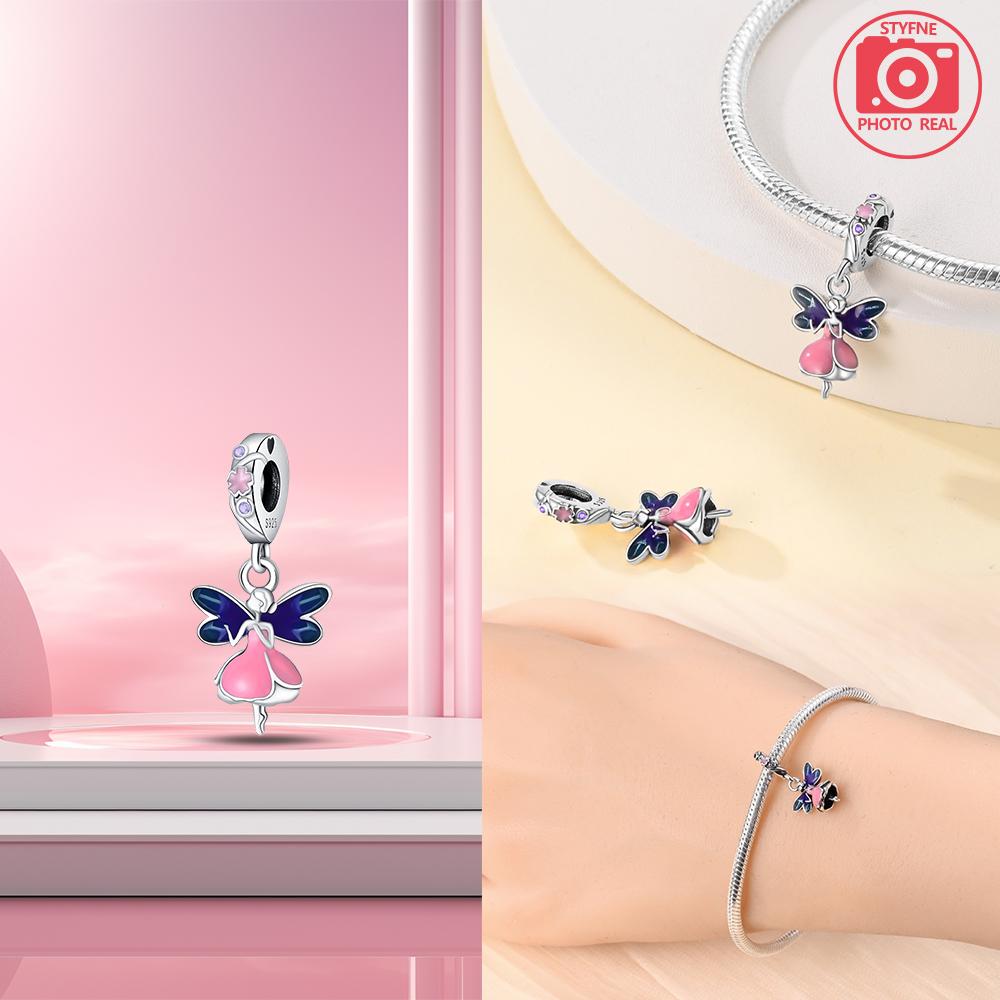 Copper Charms Flower Fairy Pendant For Dangle Pendant Bead Jewelry Beads  New Gifts For Women