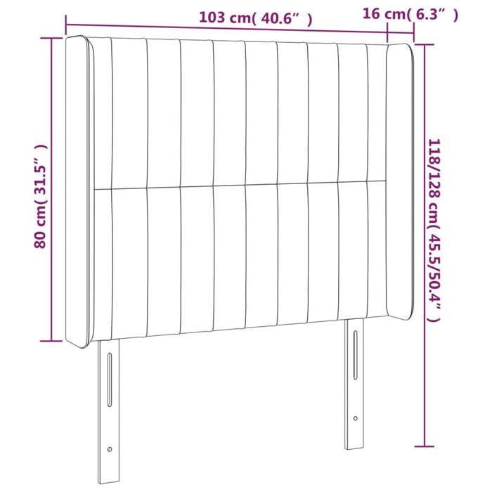 VidaXL Tête de Lit à LED Meuble de Chambre à Coucher Accessoire de Lit Simple Tête de Cadre de Lit Intérieur Marron Foncé 3124279