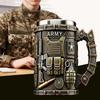 15oz 3D Military Coffee Mug – Army Navy Marine Corps Gift, Veteran Memorial Cup, Patriotic Drinkware for Men