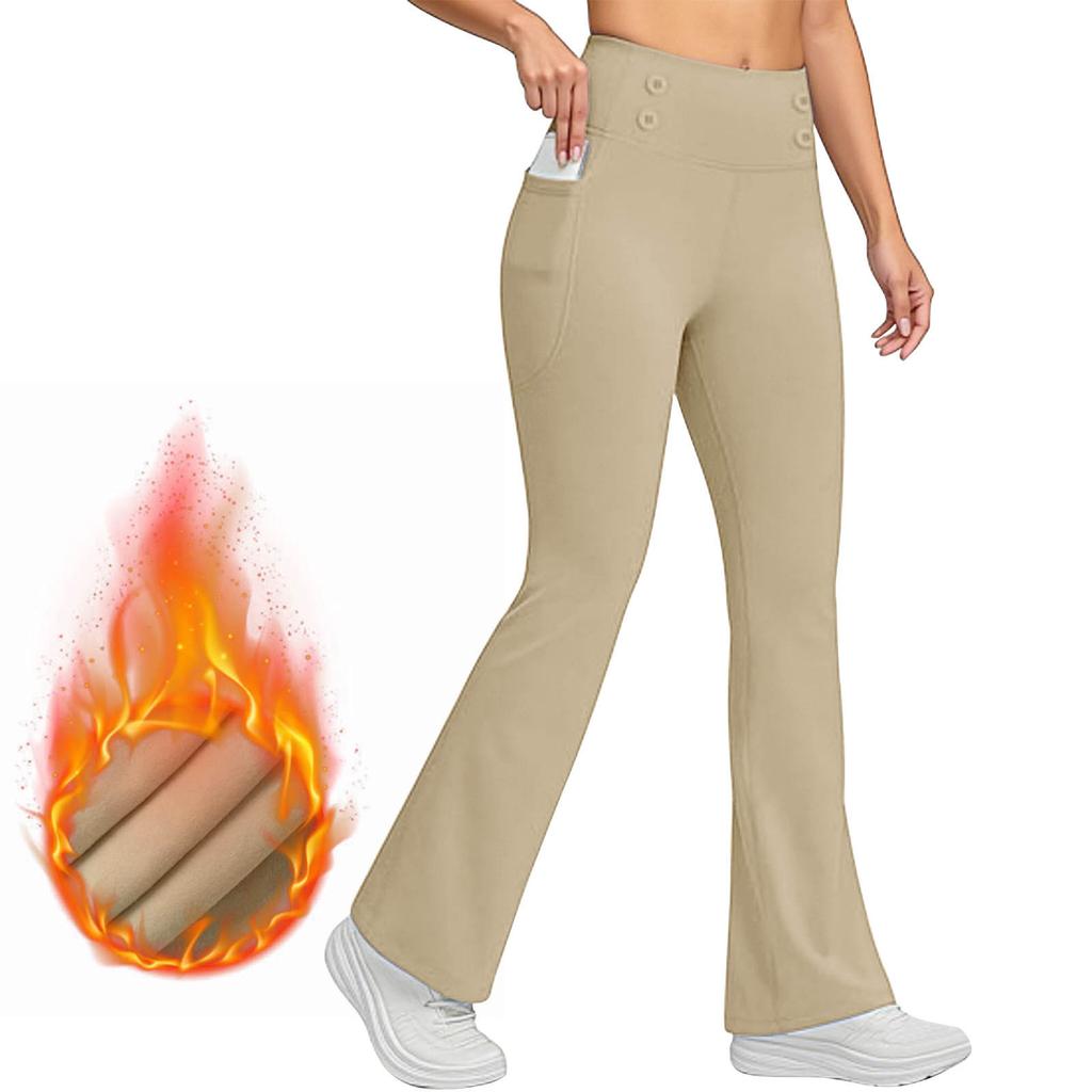 Women's Fashionable Solid Color Warm Base Yoga High Waist Slimming And Slimming Casual Pants