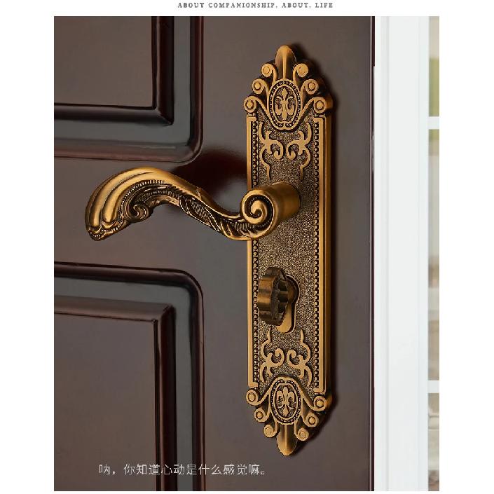 European Style Mute Room Door Lock Handle Fashion Interior Door Knobs Lock Luxurious Anti-theft Gate Lock Furniture Hardware
