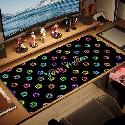 Among Us Custom Name Large Size Mouse Pad Large Gaming Table Cushion Non-slip Laptop Tablet Big Mousepad XXL Mat Mini PC Playmat With Lock Edge
