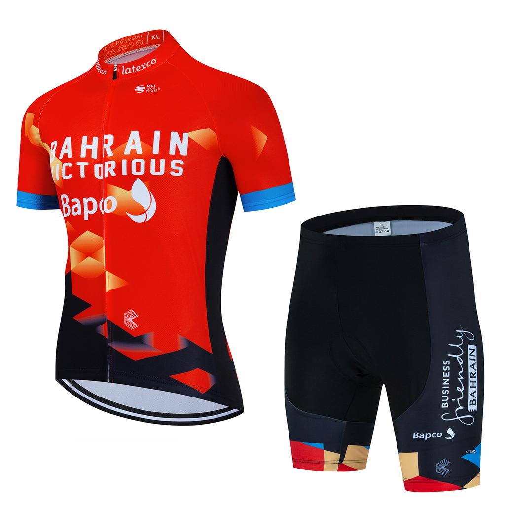 Bahrain Victorious Team 2024 Summer Men Anti-UV Cycling Jersey Set Breathable Racing Sport Bicycle Jersey MTB Cycling Clothing