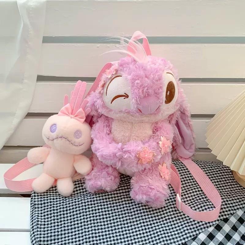 Cute Stitch Angel Chef Shaped Cartoon Plush Toy Backpack For Kids And Girls Teen