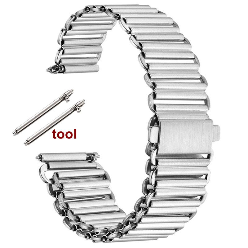 

18 мм 20 мм 22 мм Быстросъемный ремешок для часов из нержавеющей стали Дышащий металлический ремешок для часов Bonklip Универсальный браслет Ремешок Аксессуары 20mm серебряный