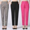 Ladies Plus Size High Waist Linen Pants Straight Trousers Long Office Work Pantalon