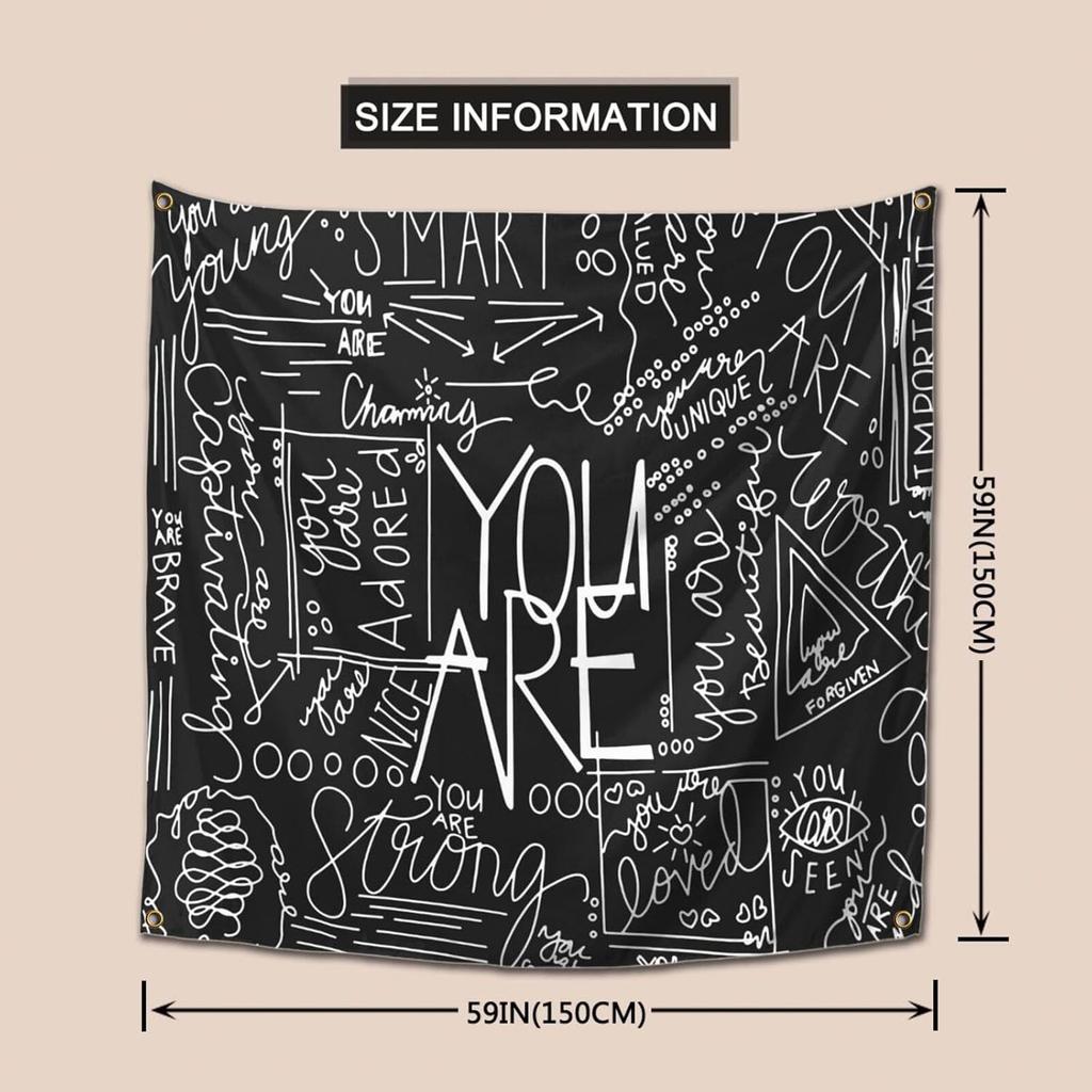 Quote You Are Wall Tapestry Inspirational Classroom Positive Kids Tapestries Wall Hanging Motivational Positive Affirmations