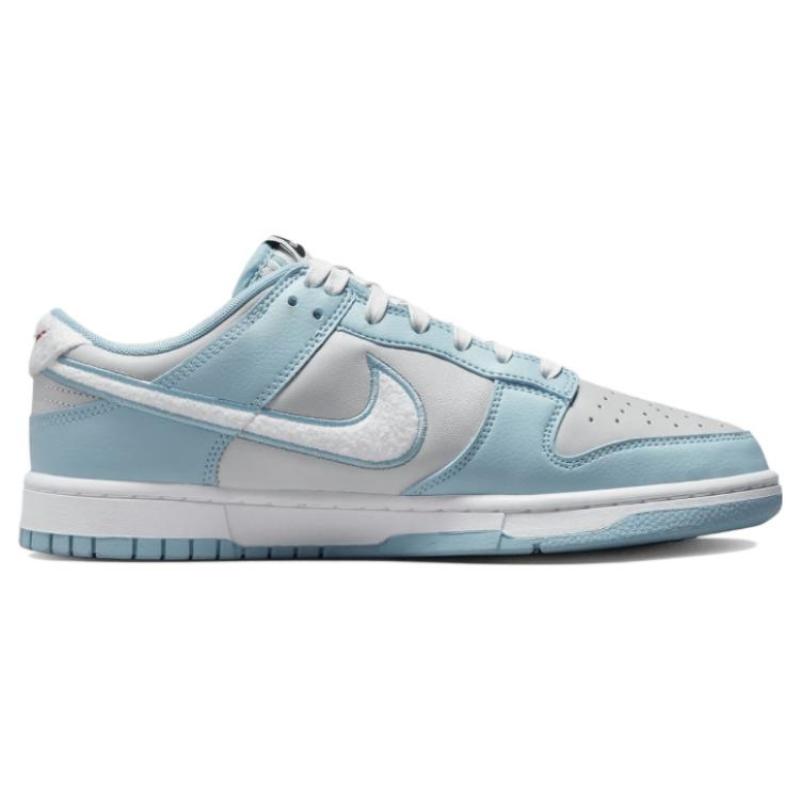 Nike Dunk Low 'Fleece Swoosh   Light Blue' Skate Shoes Sneakers FB1871-011