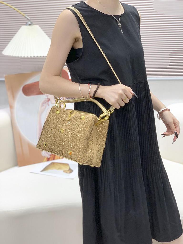 2024 Rhinestone Studded Women's Crossbody Handbag – Bright, Versatile, European & American Style