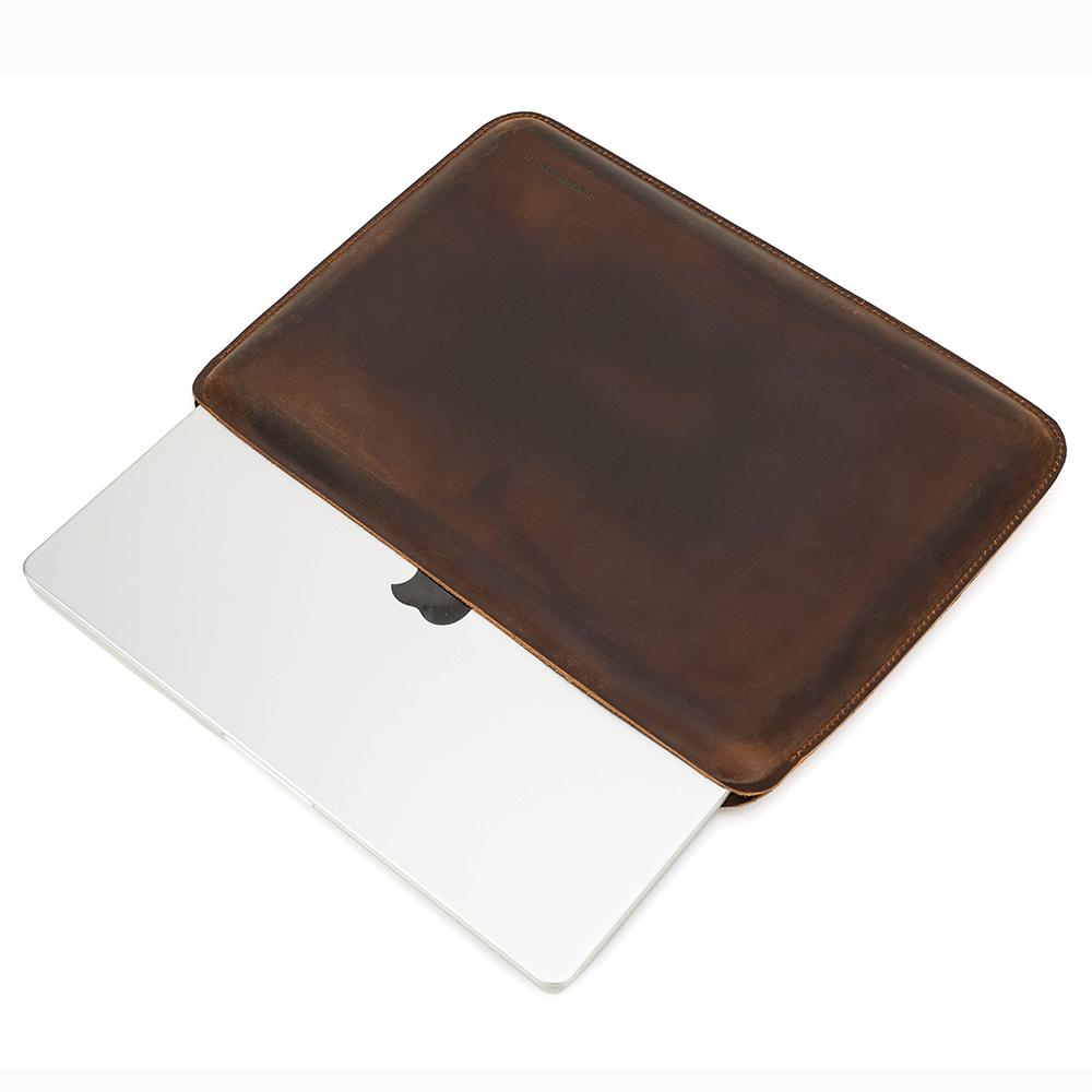 CONTACTS FAMILY Laptop Sleeve Case for Macbook Air M4 M3 Pro 14 A2442 A2779 Cow Leather Mac Book Pro Air 13 M1 HP Dell Cover Bag