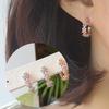 Nahar Ohrringe Blume Damen Cubic Ring Rosa Lässig Silbernadel