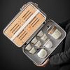Outdoor camping travel Kung Fu tea set, teapot, ceramic Kuaike teacup, tea tray, portable Guochao gifts