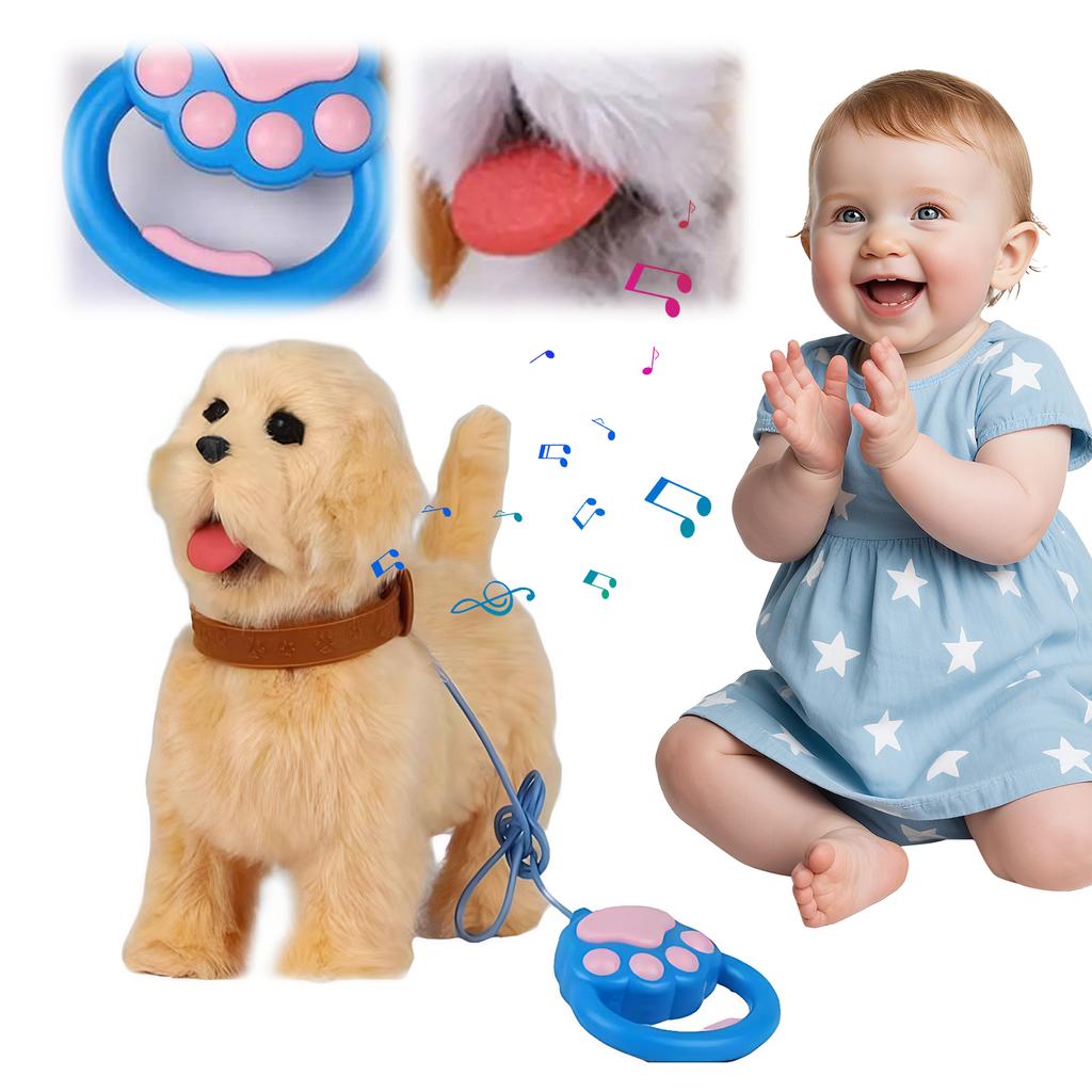 Cute Plush Pet Dog Wags Its Tail Simulation Plushie Interactive Toy Barks Stuffed Animal Toys For Kids Toddlers Educational