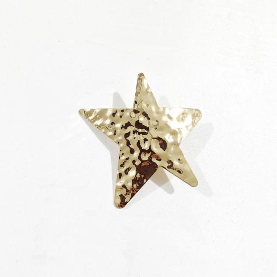 Hairpin Five-Pointed Star Shape Hair Clip Exaggerated Metal Texture Side Bang Hair Pin Fade-Resistant Hair Accessory