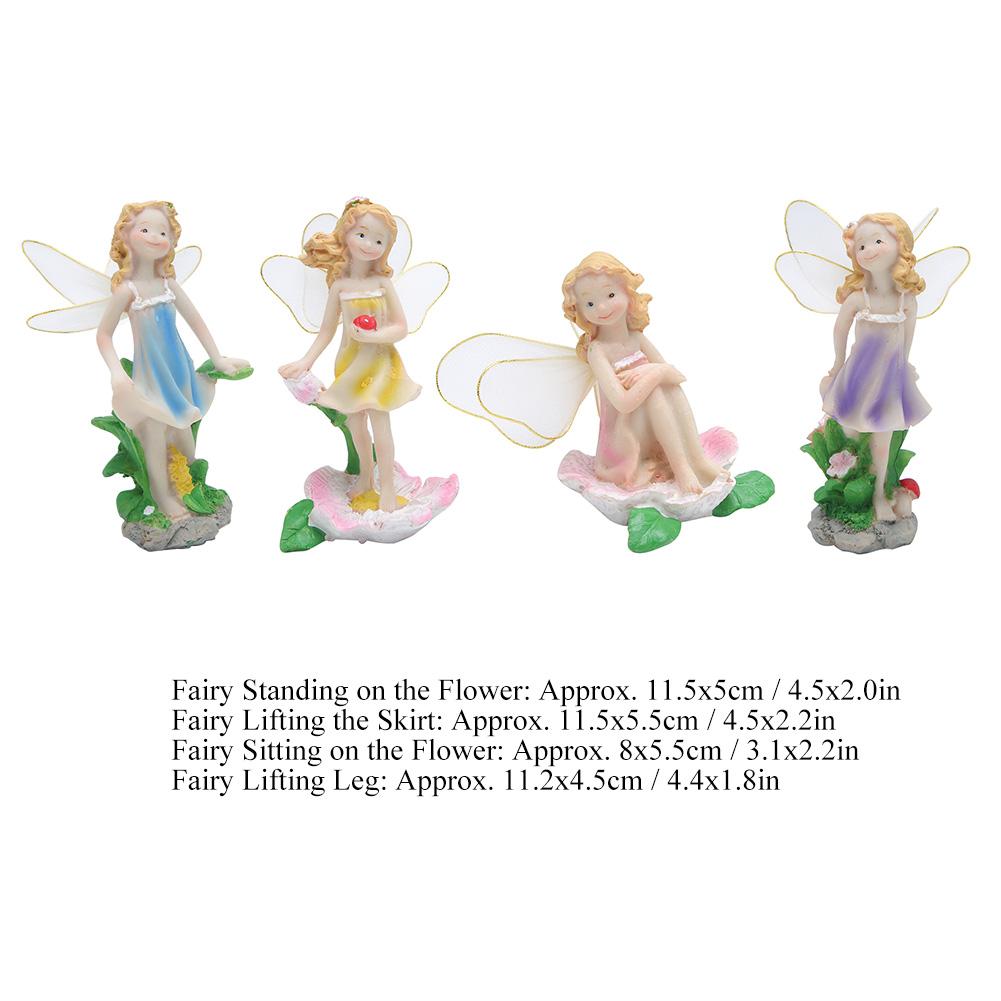 4pcs Set  ature Fairy Figurines,   Fairy Figurines Tiny Elf with Bright Color and   Lines, for Courtyard Mall Scenic Spot