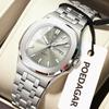 POEDAGAR Square Woman Watch Date Week Waterproof Luminous Ladies Watch Stainless Steel Quartz Fashion Watches Gift