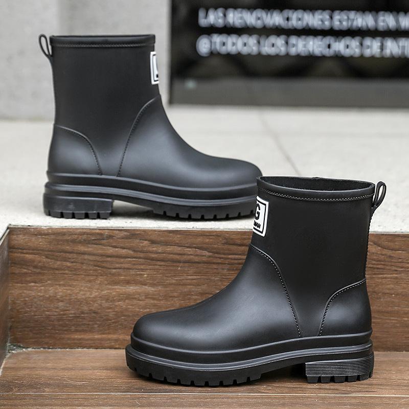 

Water shoes fashionable medium tube women s rain shoes non-slip rain boots new overshoes waterproof glue shoes 36