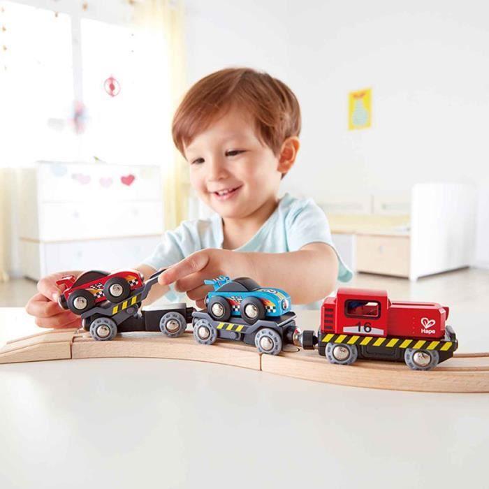 Train transport de voitures - HAPE - Train transport de voitures - Multicolore - Enfant - 3 ans
