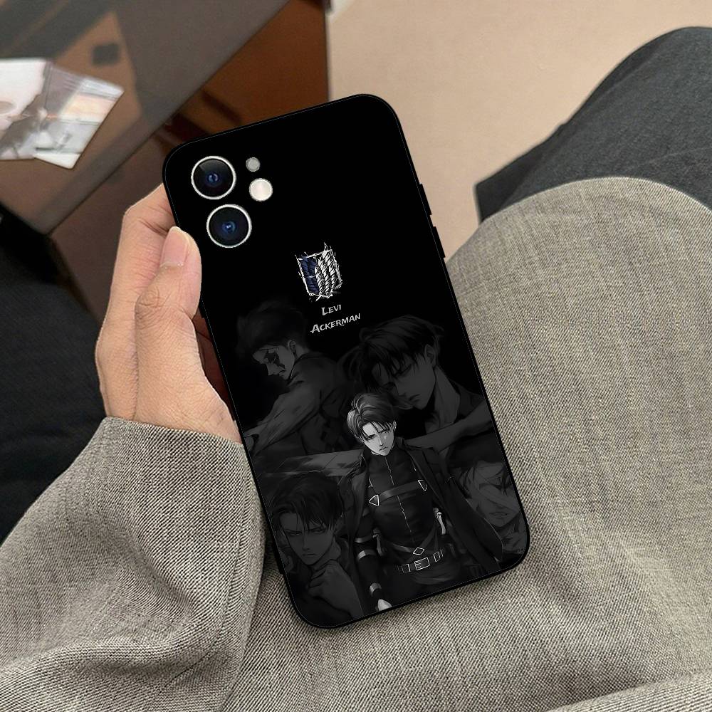 Levi B-AckermanY Attack On Titan Phone Case Black Phone Case For IPhone 17/16/15/13/14 Pro Max/ 11Plus/X/Xr/Xs Max 13mini