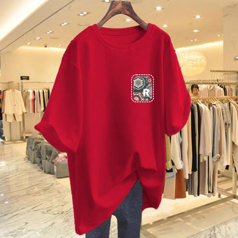 

White cotton short-sleeved t-shirt women s 2025 new summer ns trendy design sense niche loose top bottoming shirt XXXL