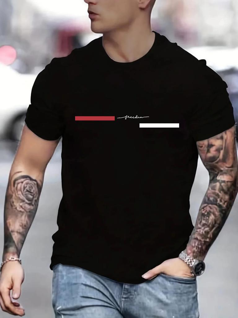 Man short sleeve T-shirt Letter Print Round Neck Breathable Streetwear Oversized Tee Casual Fashion High quality Clothing