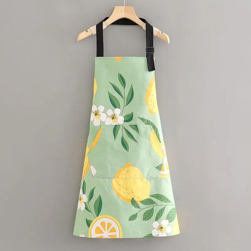 Oil-proof Apron Fashionable Canvas Kitchen Cooking Apron Home Long Sleeve Durable Women Overwear Work Clothes