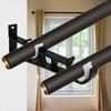 Metal Double Curtain Rails Support Brackets Easy Installation Drapery Rods Poles Holders Hook Fit Rods 25mm Set of 6