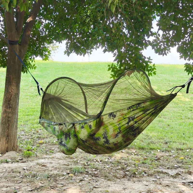 Heavy Duty Outdoor Hammock With Safety Design Kids Adults Breathable Nylon Net Bed Camping Picnic Garden Relaxation