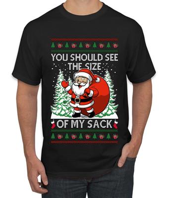 You Should See The Size Of My Sack Naughty Santa Ugly Christmas Men's T- Shirt