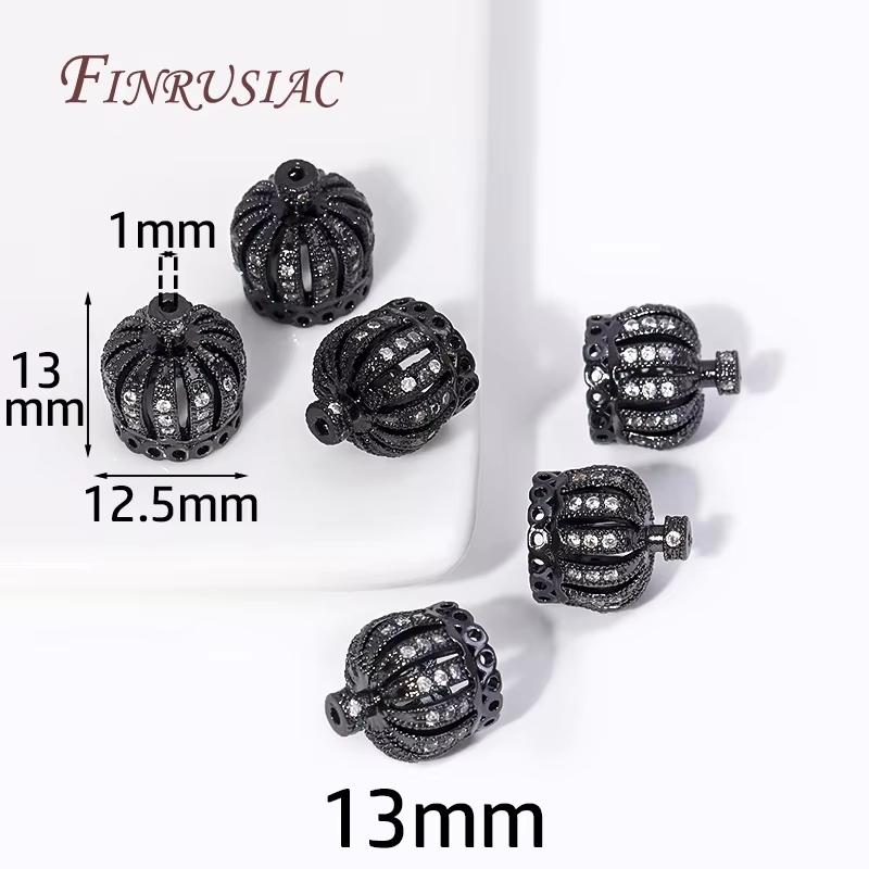 18K Gold Plated Brass with Zircon Spacers Bead Caps For Jewelry Making,Flower Bead End Caps DIY Necklace Bracelets Accessories
