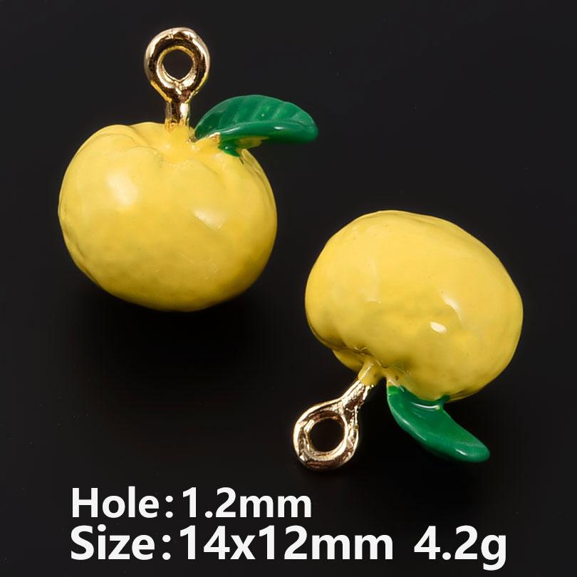 5pcs Three-Dimensional Enamel Fruit Charm Grape Peach Watermelon Alloy Oil Drop Charms For Jewelry Making Supplies DIY Earrings