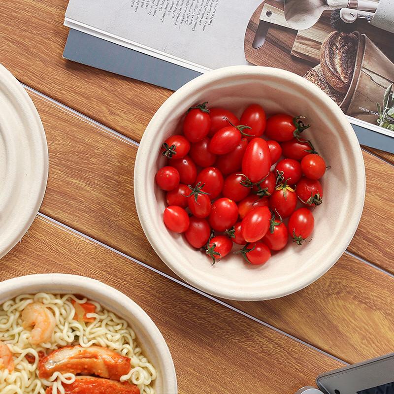 OLOEY 1250ML Sugarcane Pulp Disposable Bowls with Lids