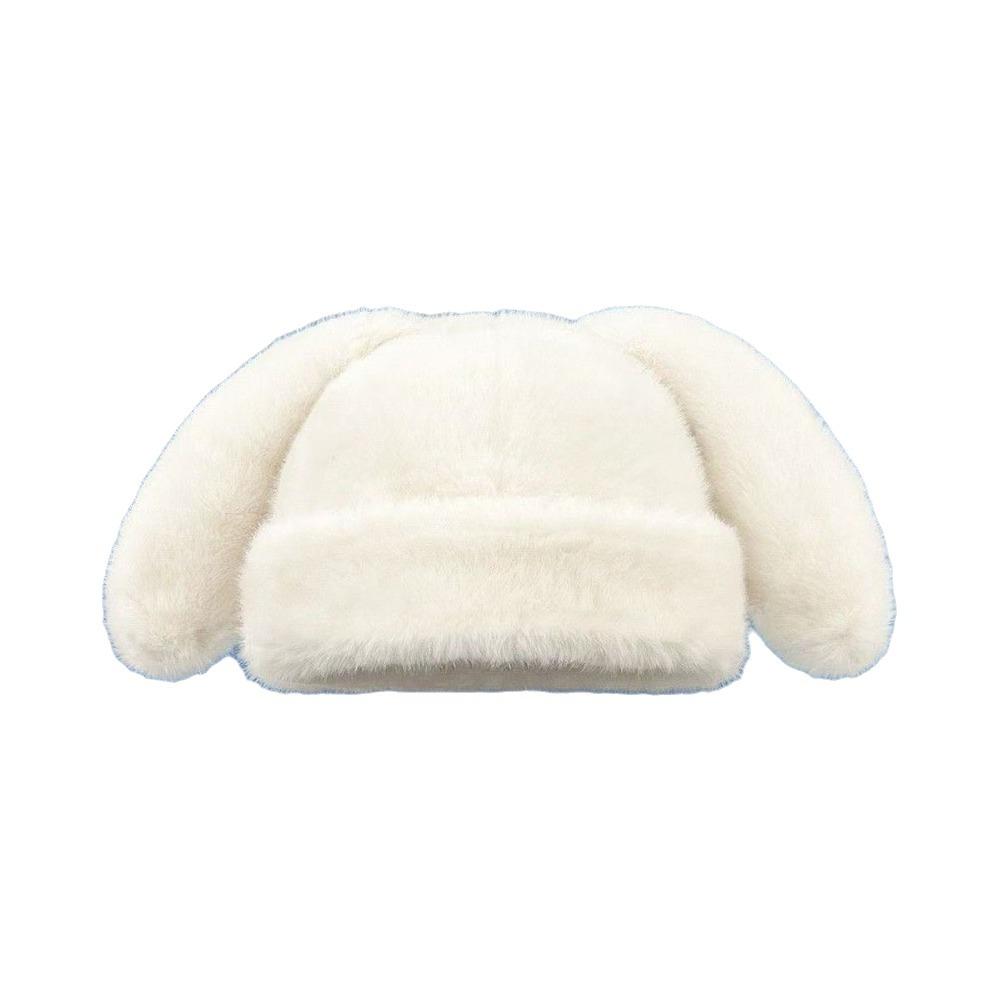 Coldproof Rabbit Ears Beanies Solid Color Ear Protection Hat Funny Plush Pullover Cap Women