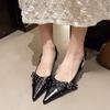 Fashion Fashion Point Shallow Mouth Fine Heel Sandals Summer New Bao Head Rivets Metal Buckle Anti-slip Wear-resistant Low Heel Shoes