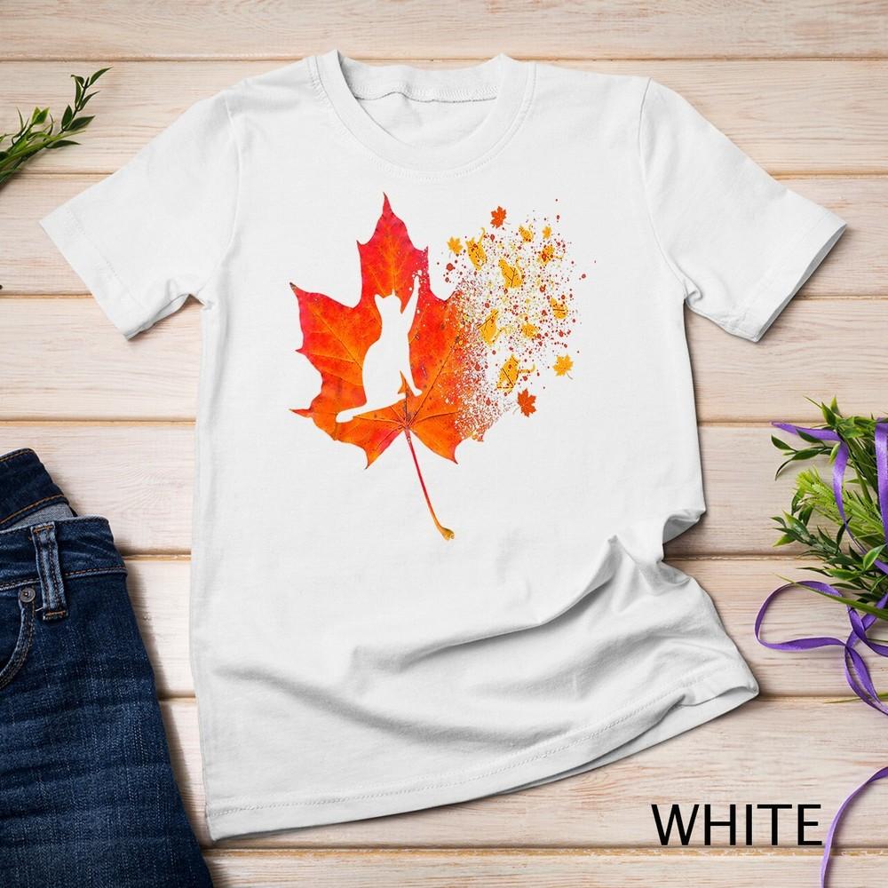 

Cute Cat Thanksgiving Fall Leaves Costume Autumn Lover Unisex T-shirt M