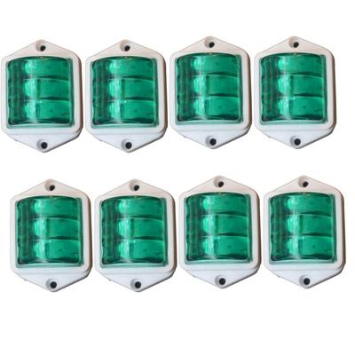8 Pcs Green LED Side Marker Clearance Lights 12V 2×2 Inch for Trailer RV Truck – Universal