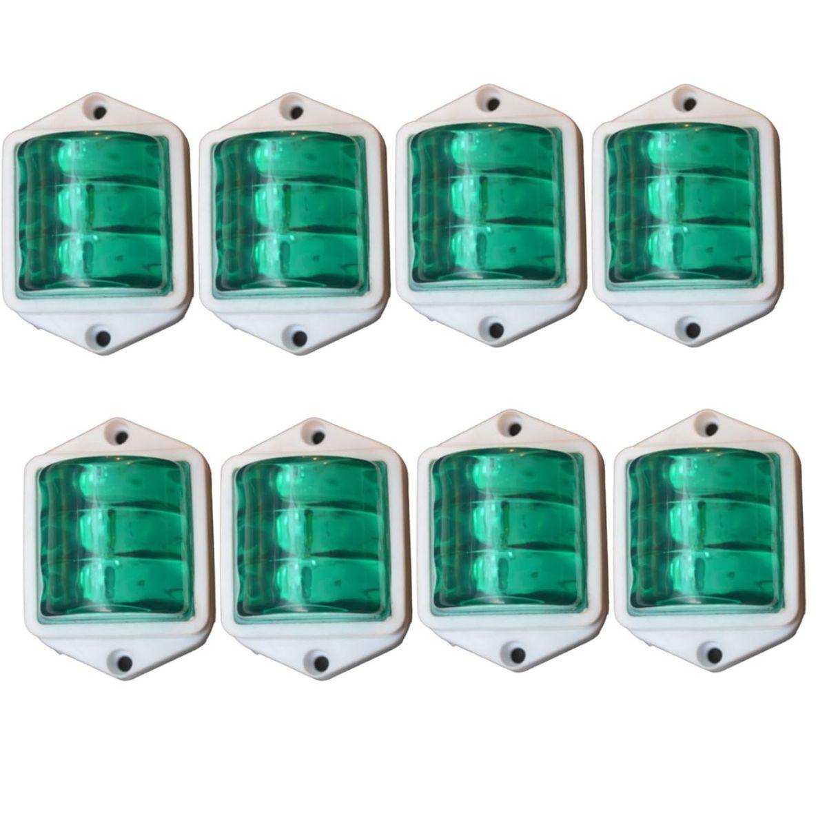 8 Pcs Green LED Side Marker Clearance Lights 12V 2×2 Inch for Trailer RV Truck – Universal зелёный