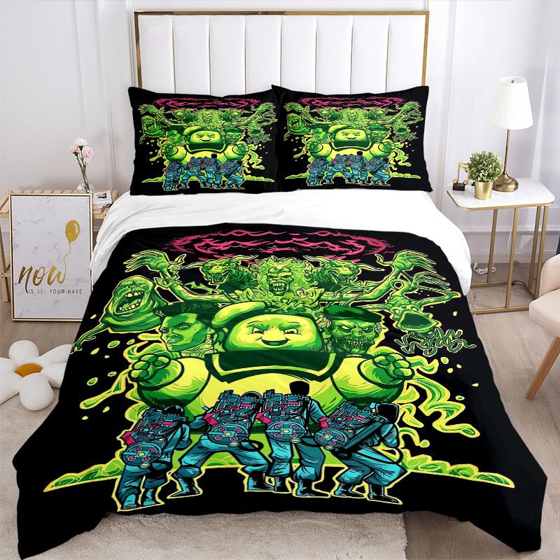 3pcs Ghostbusters Bedding Set - 1 Soft Quilt Cover + 2 Pillowcases, Machine Washable - Suitable for All Seasons, Perfect Gift for Family and