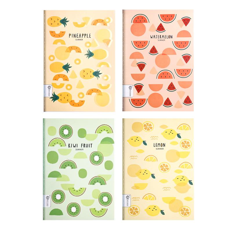 B5 Stitched A5 Cream Notebook with Thick Horizontal Lines for Students