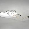 Men Women Double Bridge Eyeglasses Frame Metal Full Rim Pilot Glasses Frame With Spring Hinge For Optical Prescription Lenses