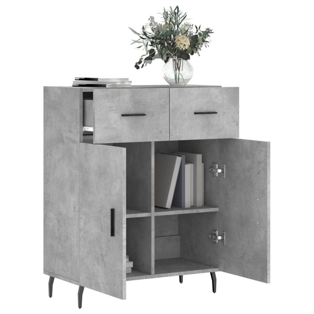 Sideboard Concrete Grey 69.5 X 34 X 90 Cm Particleboard