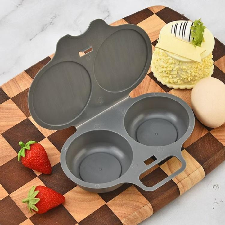 Apartment Kitchen Egg Steamer Container for Microwave Use, Two-Section Plastic Egg Poacher for Fast Breakfast Cooking
