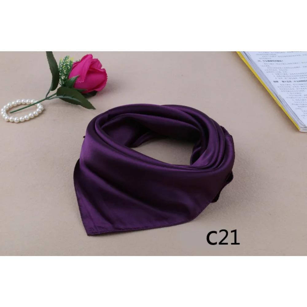 WZCX 60*60cm Damen Einfarbig Seidenschal Frühling Herbst Mode Neu Einfache Quadratische Schals für Damen Damenschal