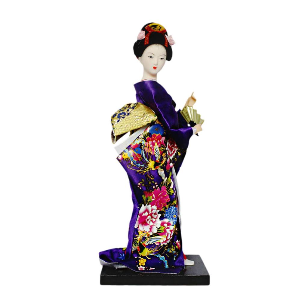 Japanese Kimono Doll Figure Centerpiece Desk Ornament Collectible Statue Lady