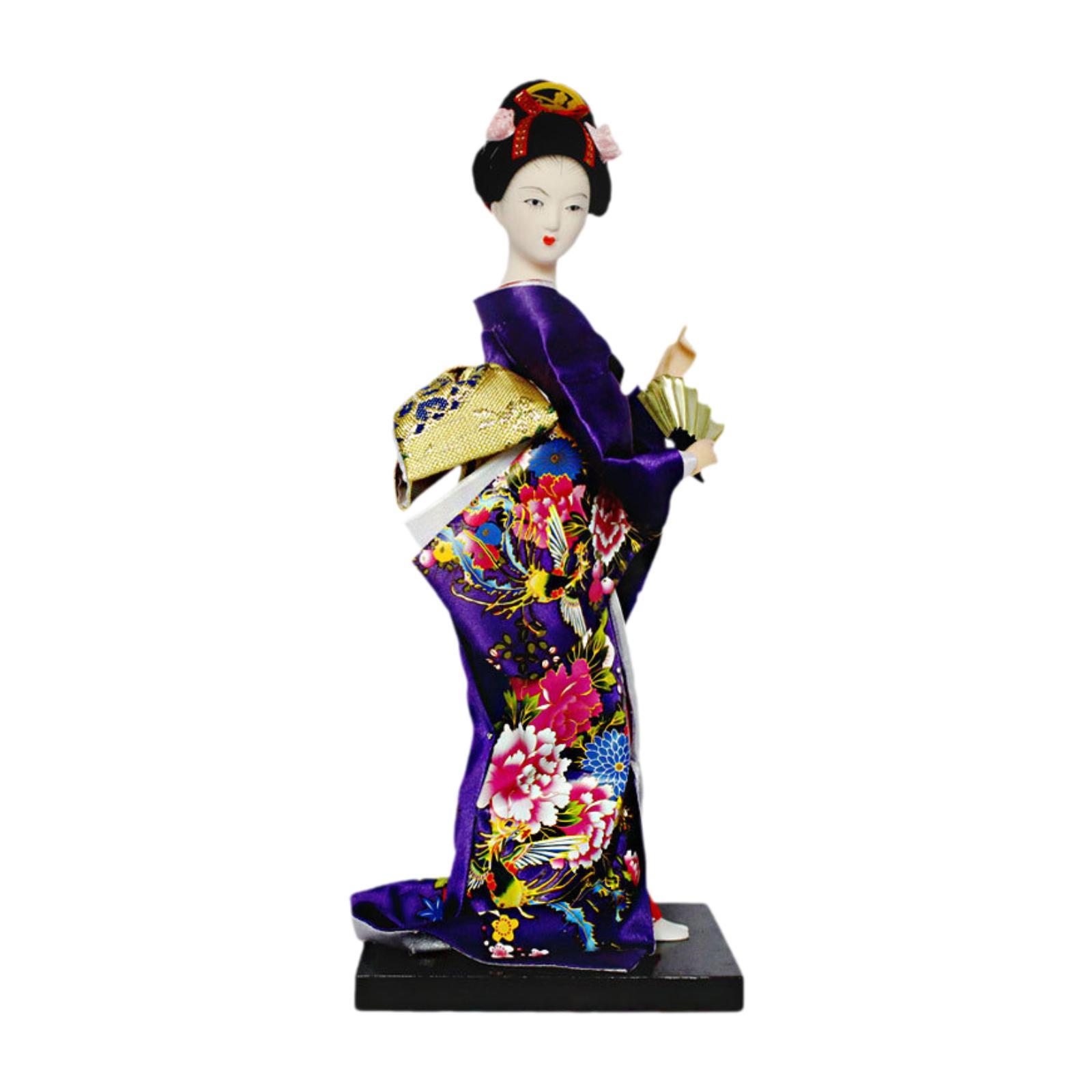 

Japanese Kimono Doll Figure Centerpiece Desk Ornament Collectible Statue Lady