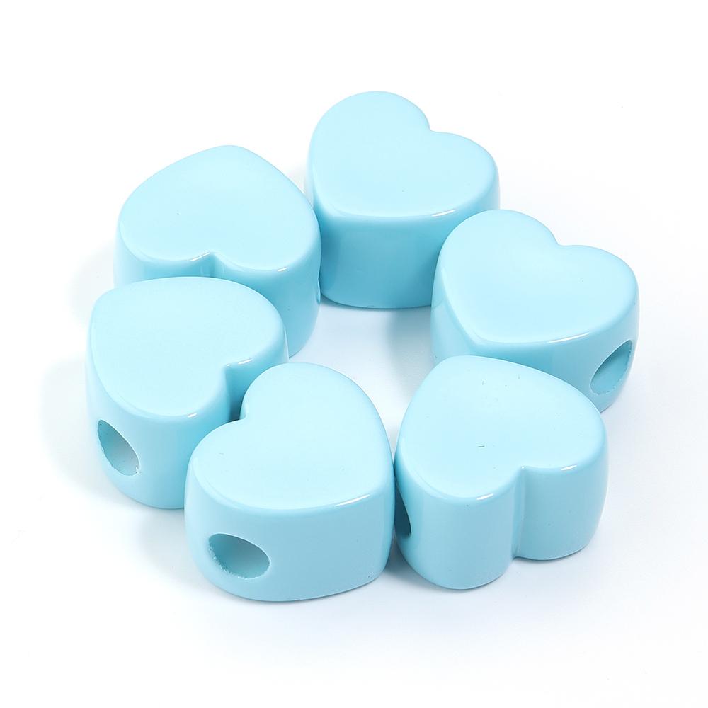 6Pcs Acrylic Large Hole Beads Colorful Flowers Stars Love Heart Shape Loose Beads DIY Bracelet Phone Chain Jewelry Accessories
